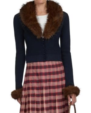Self-Portrait Truien & Vesten ,Blauw ,Gebreide Cardigan - Zwart