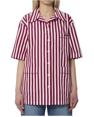 Dolce & Gabbana Gestreiftes Baumwollhemd - Rot
