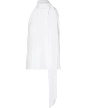 Max Mara Mouwloze Crêpe De Chine Top - Wit