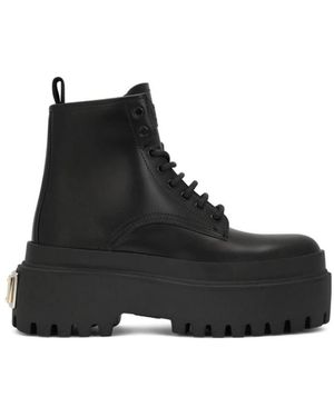 Dolce & Gabbana Lace-Up Boots - Black