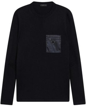 Prada Round-Neck Knitwear - Azul