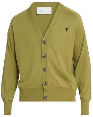 Ami Paris Truien & Vesten ,Groen ,Cardigan Fin Amd