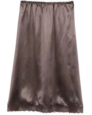 Magda Butrym Rokken ,Bruin ,Lace Finish Midi Rok
