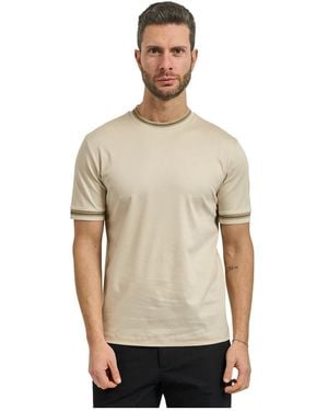 BOSS Tops ,Wit ,Katoen T-Shirt Met Ronde Hals - Naturel