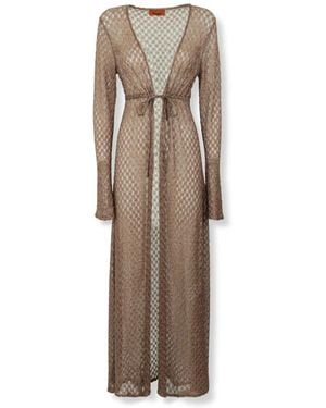 Missoni Long Raschel Cardigan - Natur