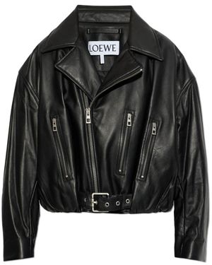 Loewe Leather Jackets - Black