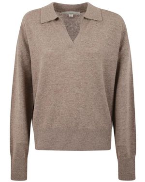 REMAIN Birger Christensen Polo Kragen V-Ausschnitt Pullover - Grau
