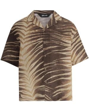 Just Cavalli Short Sleeve Shirts - Brown