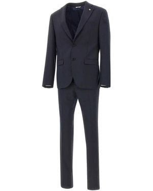 Manuel Ritz Single Breasted Suits - Blue