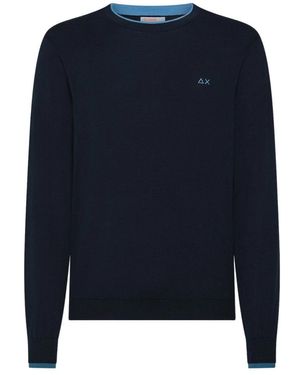 Sun 68 Round-Neck Knitwear - Blu