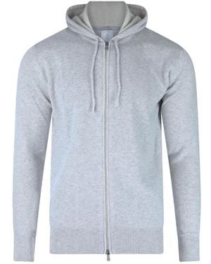 Eleventy Truien & Vesten ,Grijs ,Kasjmier Cashmere Zip-Up Hoodie - Blauw