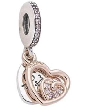 PANDORA Entwined Infinite Hearts Double Dangle - Mettallic