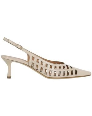 Julie Dee Schoenen ,Roze ,Leer Slingback Pumps - Metallic