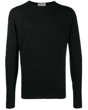 John Smedley Er Wollpullover mit Rundhalsausschnitt - Schwarz