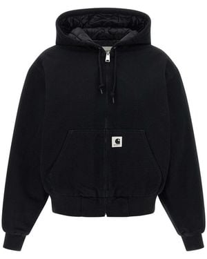 Carhartt Hoodies & Sweatvesten ,Zwart ,Jassen - Blauw