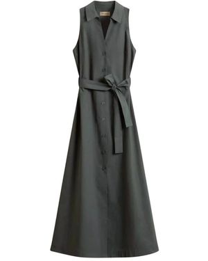 Woolrich Kleedjes ,Groen ,Katoen Cotton Poplin Shirt Dress - Zwart