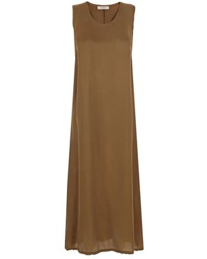 Jucca Kleedjes ,Bruin ,Viscose Long Sleeveless Dress - Naturel