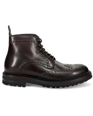 Green George Lace-Up Boots - Black