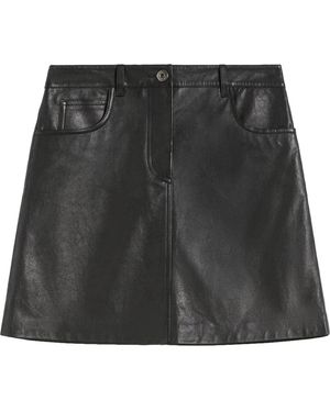 Max Mara Leather Skirts - Black