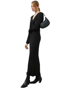 Birgitte Herskind Maxi Jurk Met V-Hals En Lange Mouwen - Zwart