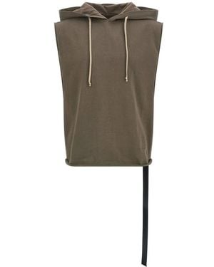 Rick Owens Hoodies & Sweatvesten ,Groen ,Katoen Gimp Zipped Hoodie