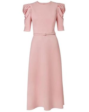 Carolina Herrera Kleedjes ,Roze ,Katoen Midi Jurk Met Pofmouwen