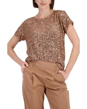Monari Sequin T-Shirt - Braun