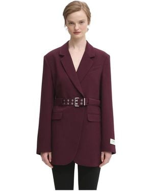 Ganni Jassen ,Paars ,Polyester Future Twill Suiting Blazer - Rood