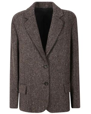 Brunello Cucinelli Jassen ,Bruin ,Wol Wolmix Blazer