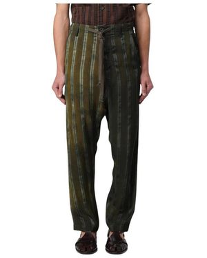 Uma Wang Straight Trousers - Groen