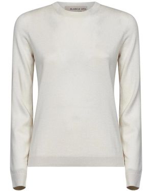Blanca Vita Round-Neck Knitwear - Gris