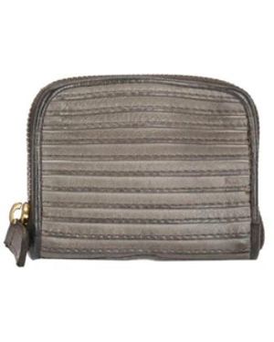 Majo Accessoires ,Grijs ,Leer Leren Portemonnee Met Rits