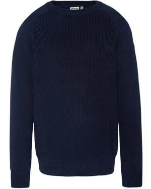 Schott Nyc Rundhals-Strickpullover - Blau