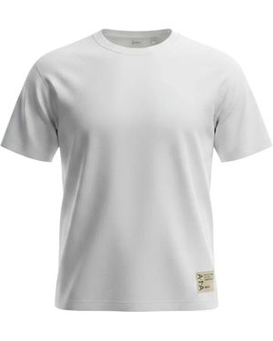Aspesi Tops ,Wit ,Katoen Katoenen Gebreid T-Shirt - Grijs