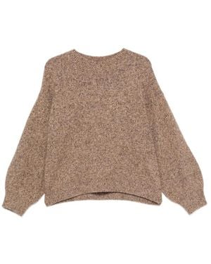 Soft Goat Truien & Vesten ,Bruin ,Wol Marled Relaxed Fit Crewneck
