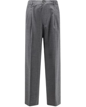 Amaranto Gekreukte Rechte Broek - Grijs