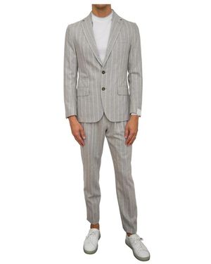 Eleventy Single Breasted Suits - Grey
