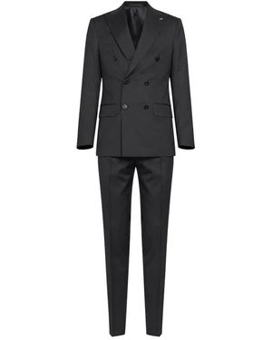 D4.0 Double-Breasted Suit Set - Schwarz
