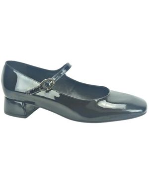 Pedro Miralles Schoenen ,Zwart ,Lace Pump +Riem 3Cm - Blauw
