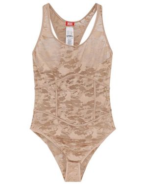 DIESEL Badmode ,Roze ,Nylon Ezzy-Utlt Bodysuit - Bruin