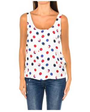Armani Jeans Gestippelde Tanktop - Wit