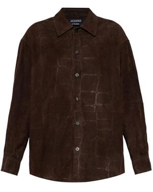 Jacquemus Wildlederhemd Croco - Braun
