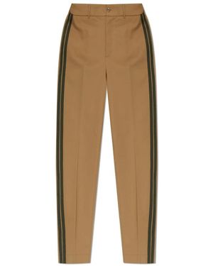 Moncler Broeken ,Bruin ,Katoen Broek Met Zijstrepen - Naturel