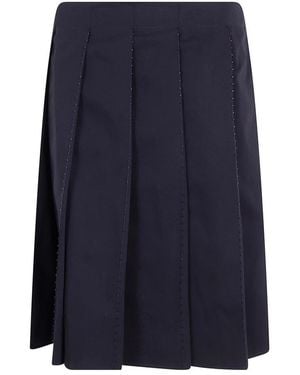 TOTEME Beaded Pleat Skirt - Blauw