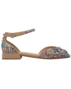 Alma En Pena. Flat Sandals - Metallic