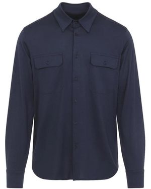 Tom Ford Bland Military Shirt - Blau