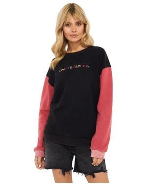One Teaspoon Smiley Sweatshirt Ohne Kapuze - Rot