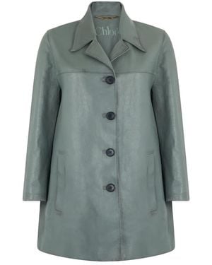 Chloé Single-Breasted Coats - Green