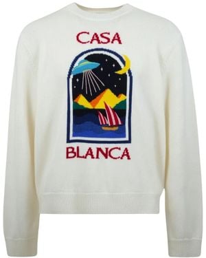 CASABLANCA Round-Neck Knitwear - Grey