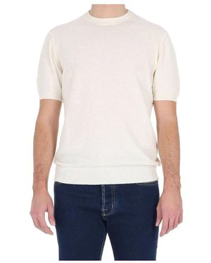 Drumohr T-Shirt Van Lichte Badstof - Wit